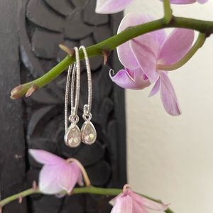 CUBIC ZIRCONIA TEARDROP Sterling Silver Earrings